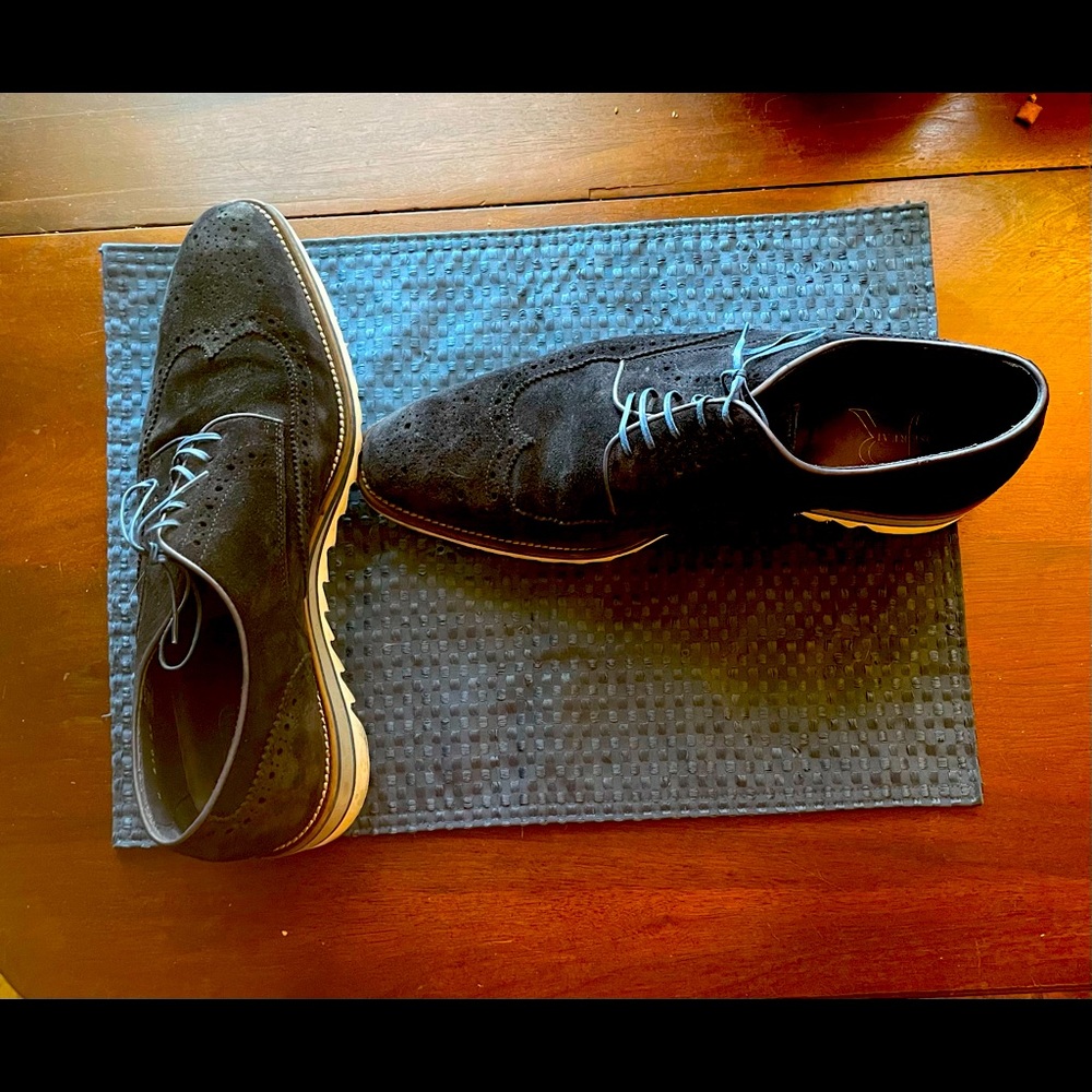 Jose Real Men’s Blue Suede Oxfords